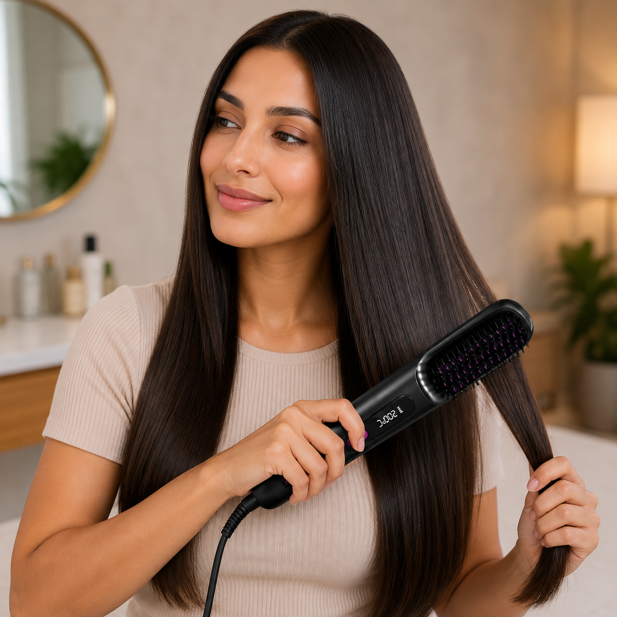 Silkora™- Heated Straightening Brush