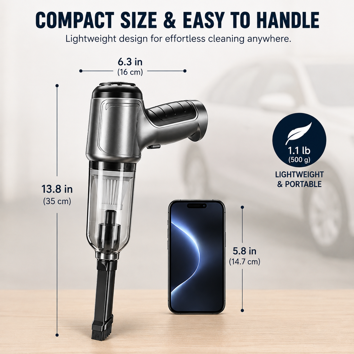 zzzzzzzzzzzz cordless handheld car vacuum cleaner™- cleans tight spaces blows away dust and inflates items